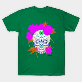 catrina kahlo from day of the dead mandala ecopop T-Shirt